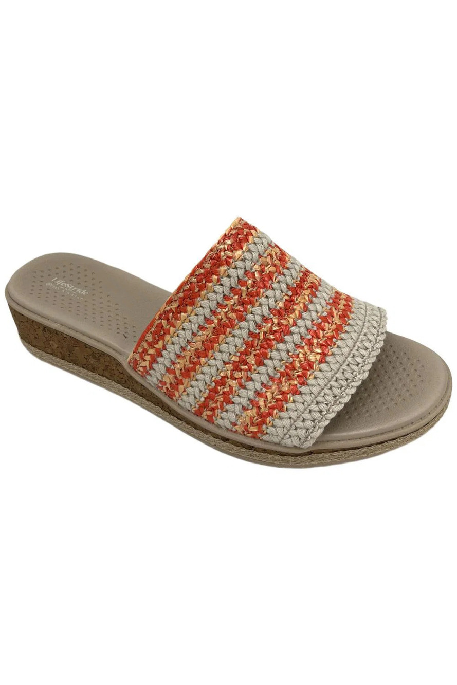 BZees Women's Breezy Stretch Raffia Sandal Pink - Medium